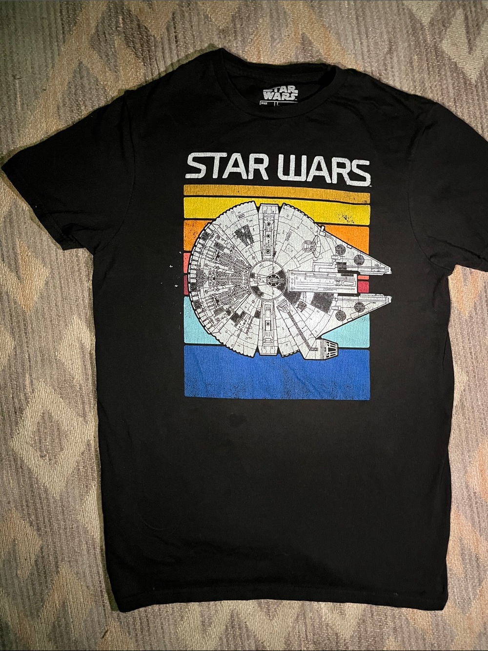 Star Wars Millennium Falcon Black Logo Interior Print Tee
